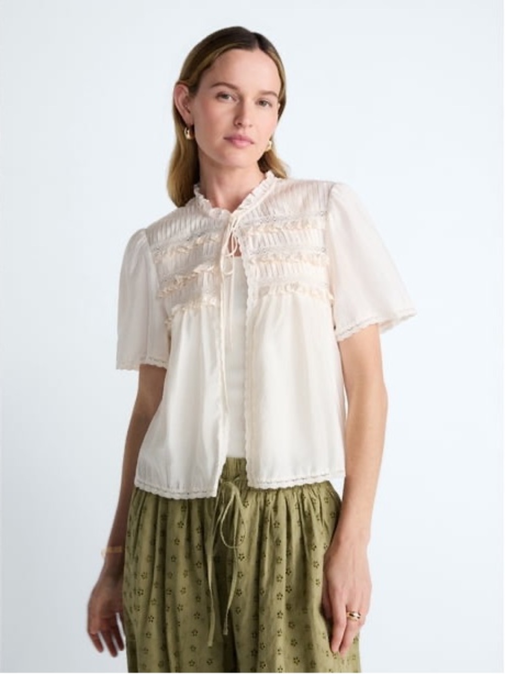 Scoop Women’s Crochet Lace Top, Size small